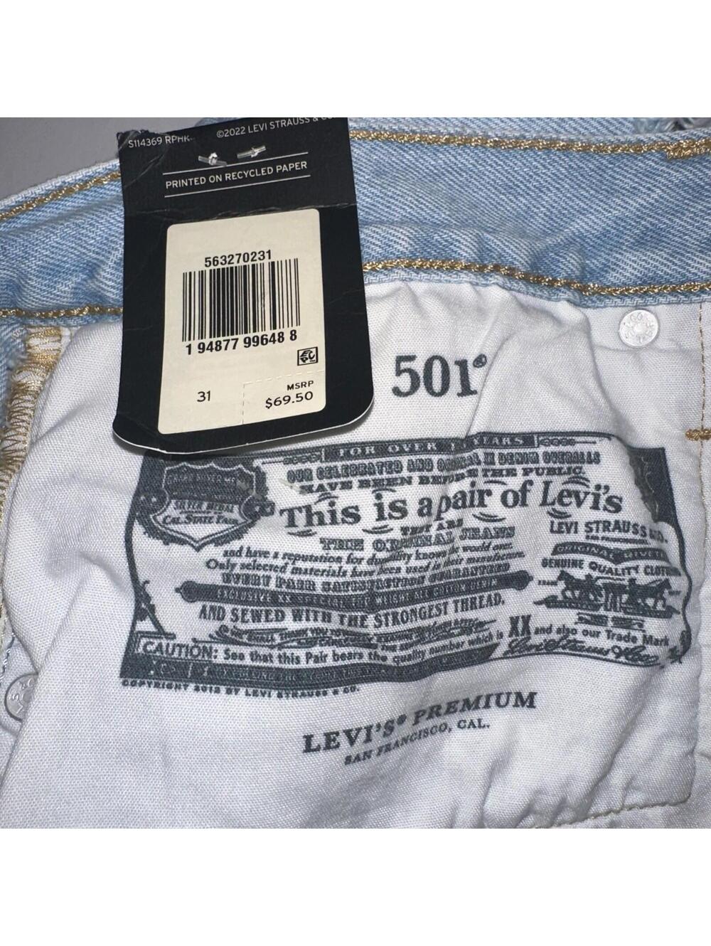 Levi's Women's 501 High Rise Denim Shorts Size 31 NWT - Picture 5 of 5